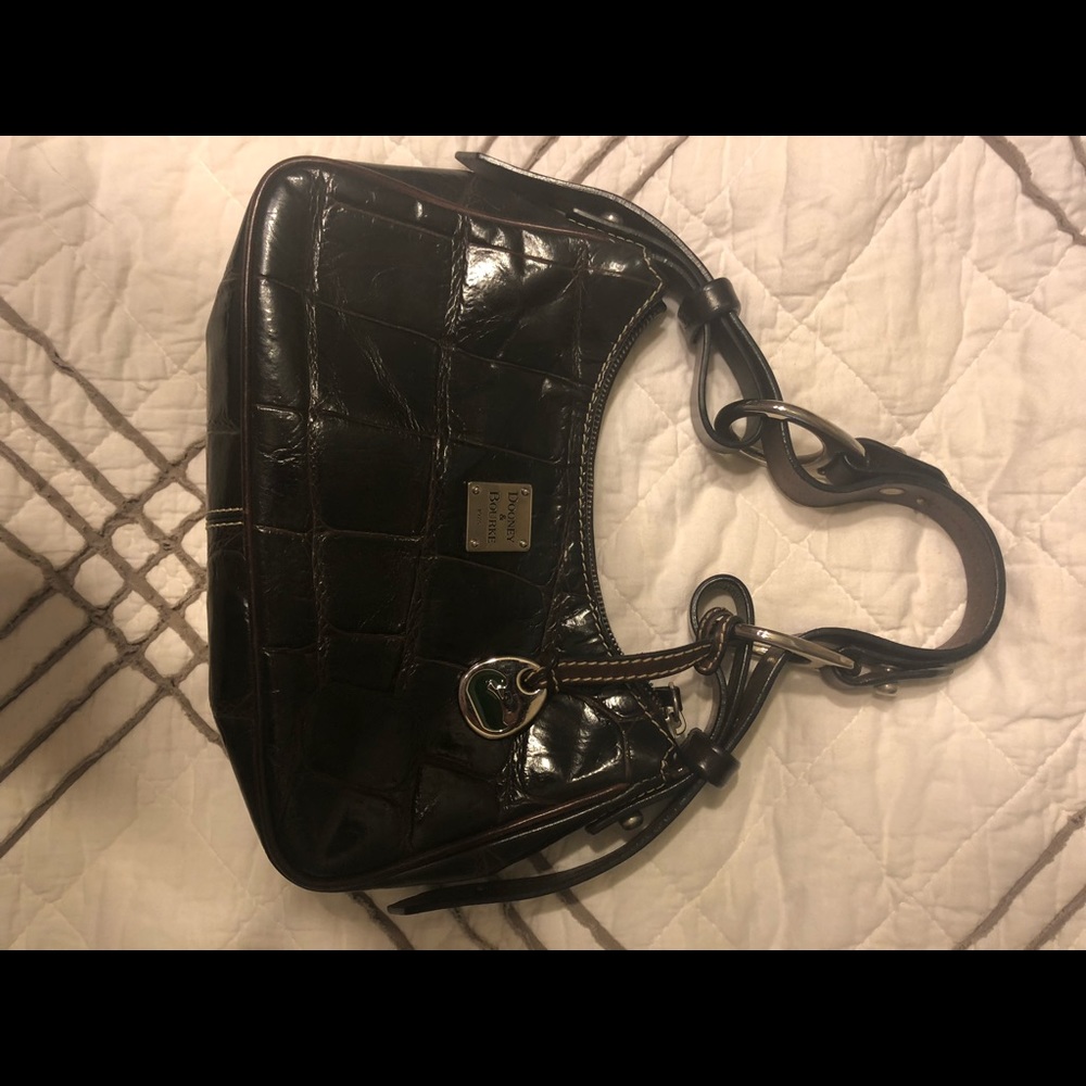 Brown croc Dooney and Bourke purse